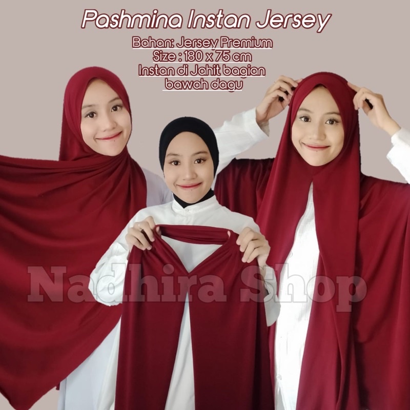 Pashmina Instant jersey premium size 180x75
