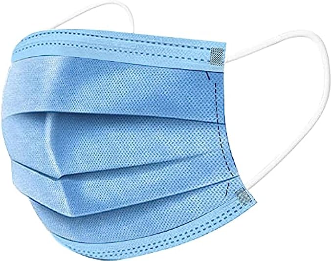 Unifandy Disposable Face Masks, Pack of 100 Face Mask Protective Dust Particle 3-Layer Design and Earloop, ideal For Home, Outdoor and Office
