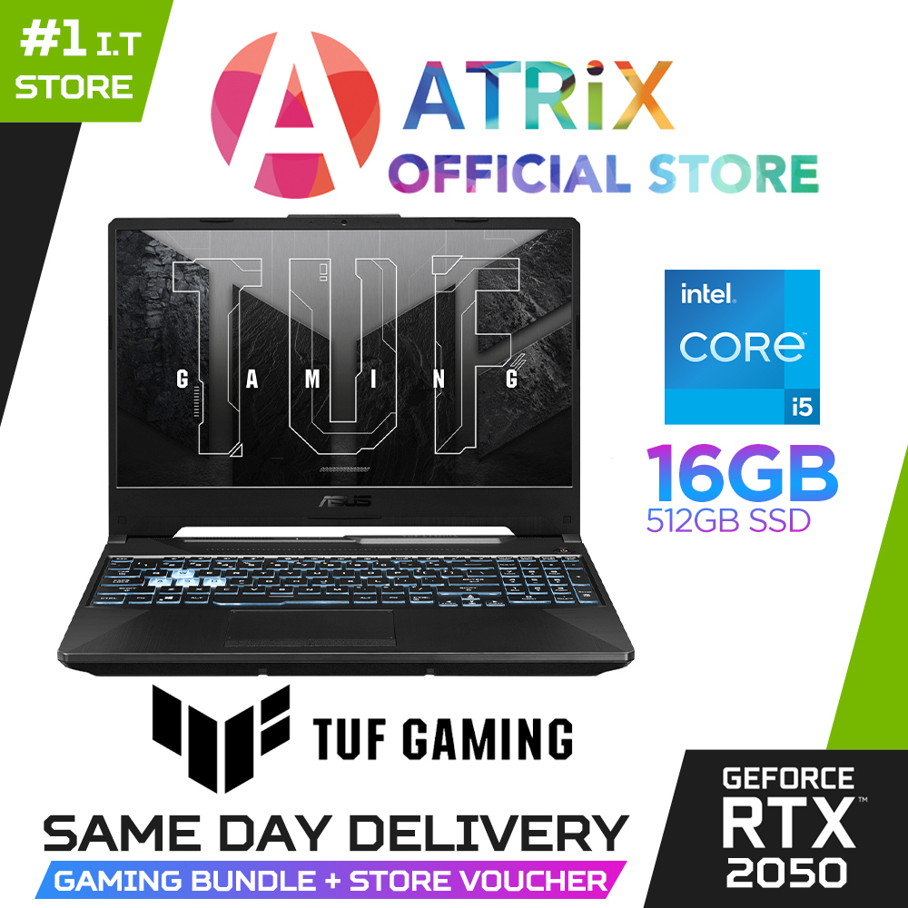 【Express Delivery】ASUS TUF Gaming F15 FX506HF-HN019W | 15.6"FHD | i5-11400H | RTX2050 | 16GB DDR4/512GB SSD | Win11 | 2Y