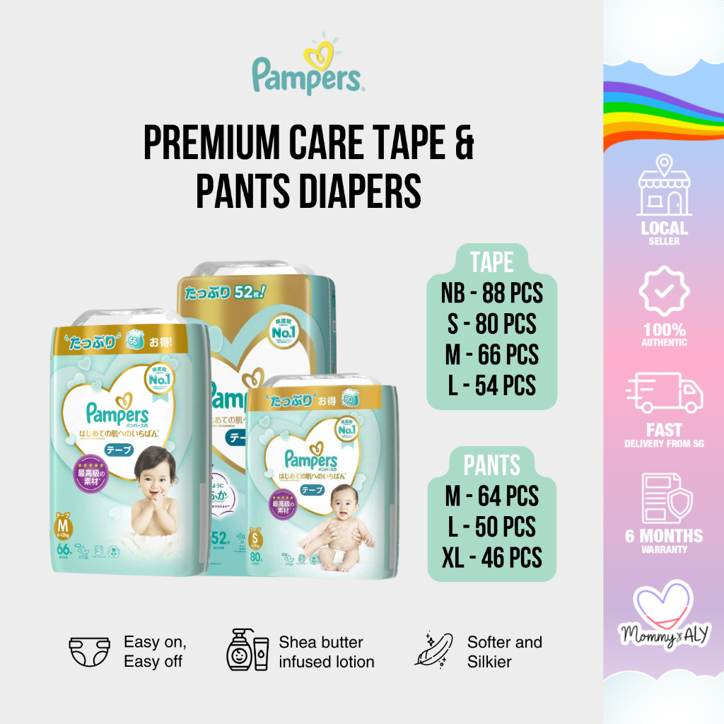 Pampers Premium Care Tapes &amp; Pants Diapers Jumbo