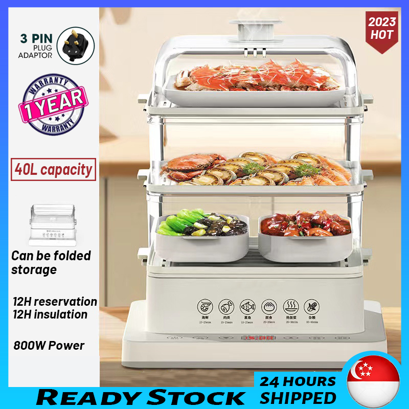 ?? [READY STOCK]40L Multi Function Steamer Cooker One three-Layer Multi Purpose Food Steamer Cooker With Stainless Steel